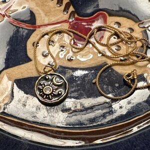 Gold plated  Celestial  Coin pendant and necklace